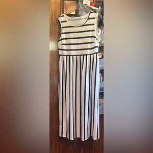 Striped Sleeveless Maxi Dress